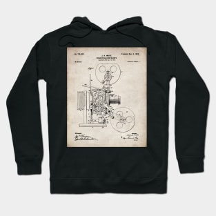 Film Camera Patent - Film Lover Cinema Student Art - Antique Hoodie